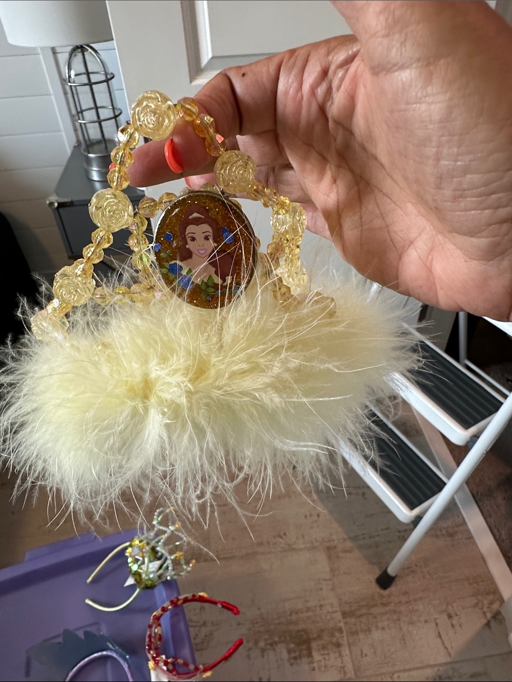 New set of 4 Disney princesses Feathered Novelty Handband beaded
